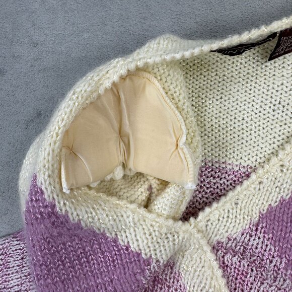 Vintage Ginenne Cropped Angora Knit Sweater Pastel Pink Grandma Chic Cottage S - Picture 7 of 7